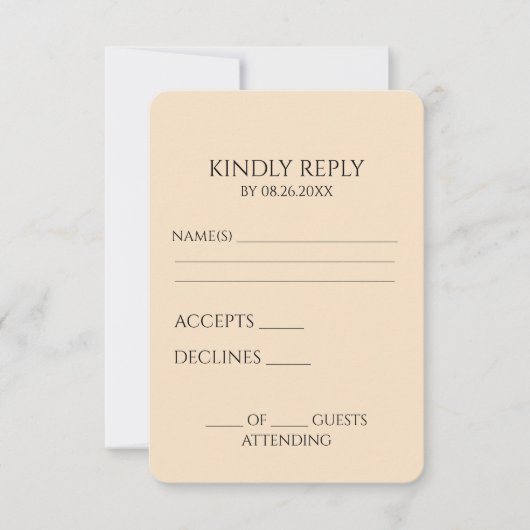 Creëer uw eigen aangepaste minimalist RSVP kaartje (Voorkant)