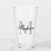 Creëer uw eigen aangepaste monogram en naam glas (Voorkant)