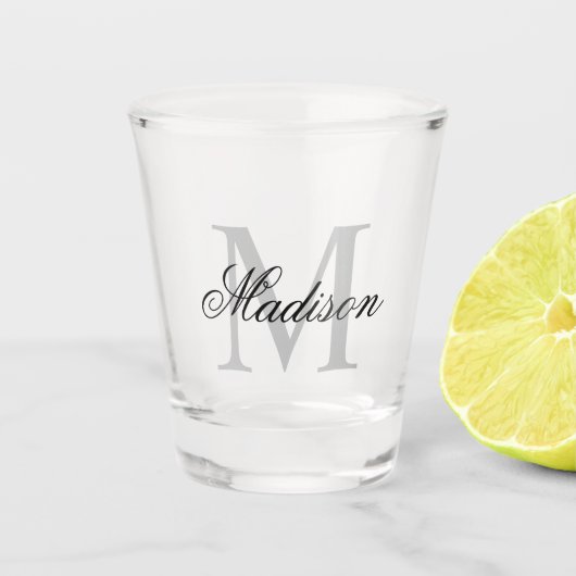 Creëer uw eigen aangepaste monogram en naam shot glas (Voorkant)