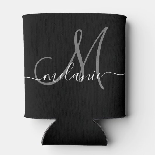 Creëer uw eigen aangepaste monogram en naamscript blikjeskoeler (Achterkant)