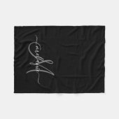 Creëer uw eigen aangepaste monogram en naamscript fleece deken (Voorkant (Horizontaal))