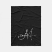 Creëer uw eigen aangepaste monogram en naamscript fleece deken (Voorkant)
