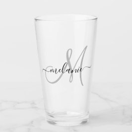 Creëer uw eigen aangepaste monogram en naamscript glas