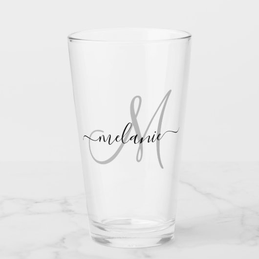 Creëer uw eigen aangepaste monogram en naamscript glas (Voorkant)
