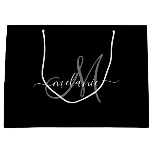 Creëer uw eigen aangepaste monogram en naamscript groot cadeauzakje (Voorkant)