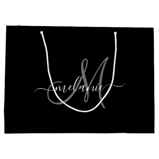 Creëer uw eigen aangepaste monogram en naamscript groot cadeauzakje (Achterkant)