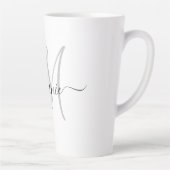Creëer uw eigen aangepaste monogram en naamscript latte mok (Rechts)