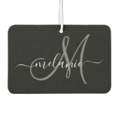 Creëer uw eigen aangepaste monogram en naamscript luchtverfrisser (Voorkant)