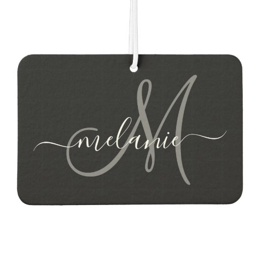 Creëer uw eigen aangepaste monogram en naamscript luchtverfrisser (Voorkant)