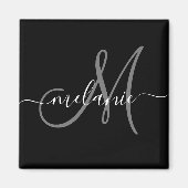 Creëer uw eigen aangepaste monogram en naamscript magneet (Voorkant)