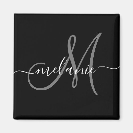 Creëer uw eigen aangepaste monogram en naamscript magneet (Voorkant)