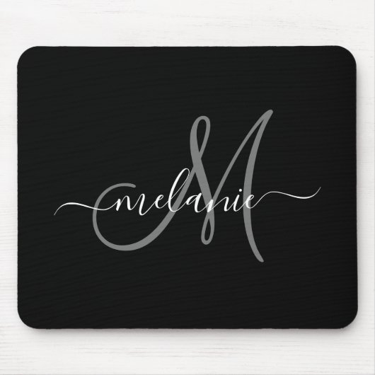 Creëer uw eigen aangepaste monogram en naamscript muismat (Voorkant)