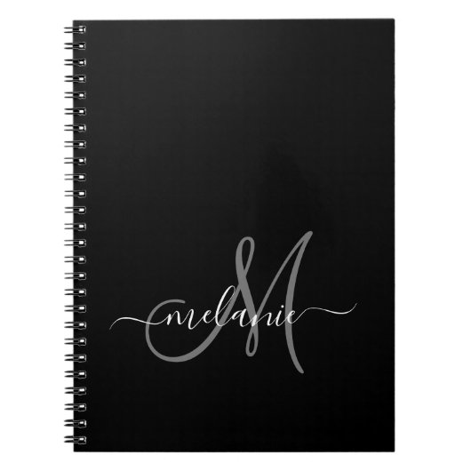 Creëer uw eigen aangepaste monogram en naamscript notitieboek (Voorkant)