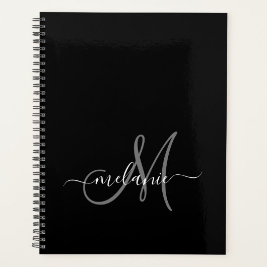 Creëer uw eigen aangepaste monogram en naamscript planner (Voorkant)