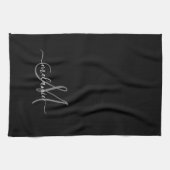 Creëer uw eigen aangepaste monogram en naamscript theedoek (Horizontaal)