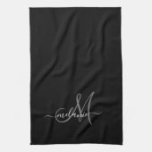 Creëer uw eigen aangepaste monogram en naamscript theedoek (Verticaal)