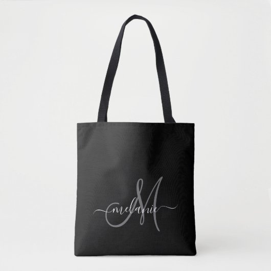 Creëer uw eigen aangepaste monogram en naamscript tote bag (Voorkant)