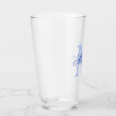 Creëer uw eigen aangepaste monogram en noem blauw glas (Rechts)