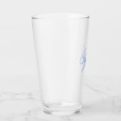 Creëer uw eigen aangepaste monogram en noem blauw glas (Rechts)