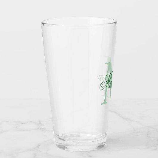 Creëer uw eigen aangepaste monogram en noem groen glas (Rechts)