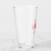 Creëer uw eigen aangepaste monogram en noem rood glas (Rechts)