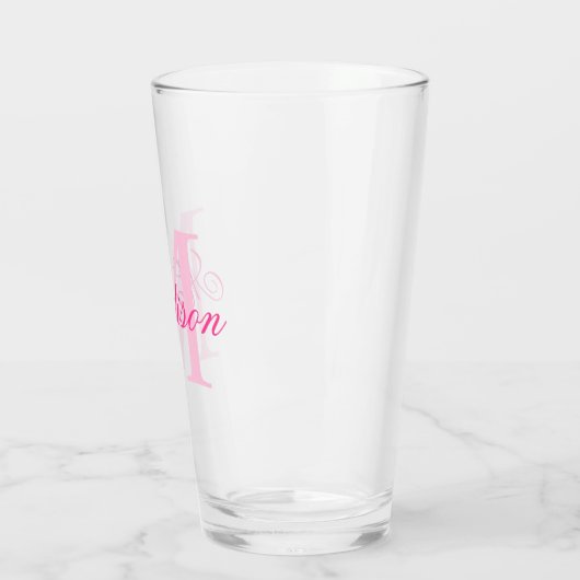Creëer uw eigen aangepaste monogram en noem roze glas (Links)