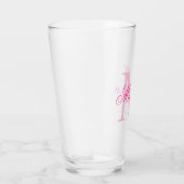 Creëer uw eigen aangepaste monogram en noem roze glas (Rechts)