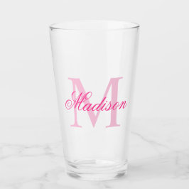 Creëer uw eigen aangepaste monogram en noem roze glas
