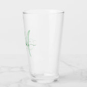 Creëer Uw eigen aangepaste monogram - Groen script Glas (Links)