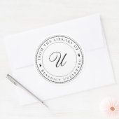 Creëer Uw eigen aangepaste Monogram & Ivy Biblioth Ronde Sticker (Envelop)