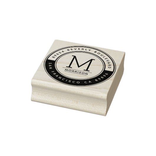 Creëer Uw eigen Aangepaste Monogram Retouradres Rubberstempel (Stempel)
