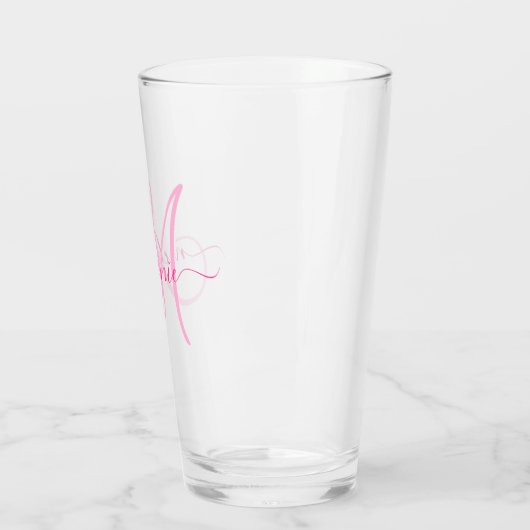Creëer uw eigen aangepaste monogram - Roze Glas (Links)