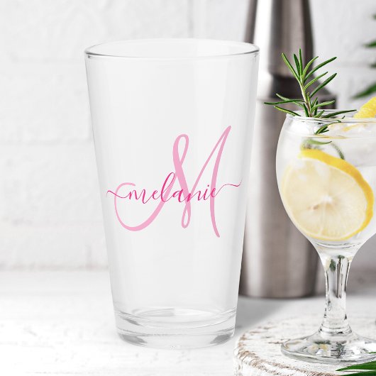 Creëer uw eigen aangepaste monogram - Roze Glas