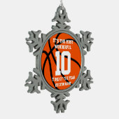 Creëer uw eigen aangepaste naam basketbalnummer tin sneeuwvlok ornament (Links)