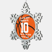 Creëer uw eigen aangepaste naam basketbalnummer tin sneeuwvlok ornament (Rechts)