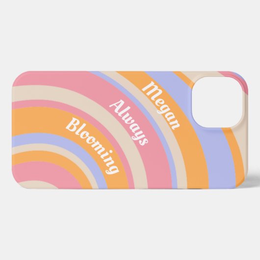 Creëer uw eigen aangepaste naam Boho Rainbow Patte iPhone Hoesje (Achterkant horizontaal)
