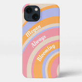 Creëer uw eigen aangepaste naam Boho Rainbow Patte iPhone Hoesje (Achterkant)