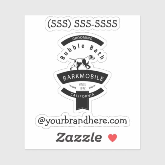 Creëer Uw eigen aangepaste naam Dog Logo Sticker (Vel)