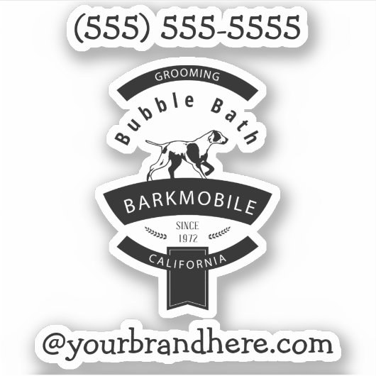 Creëer Uw eigen aangepaste naam Dog Logo Sticker (Voorkant)