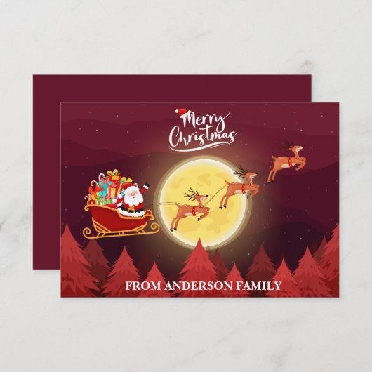 Creëer uw eigen aangepaste naam en kerstkaart voor bedankkaart (Voorkant / Achterkant)