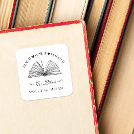 Creëer Uw eigen aangepaste naam Ex Libris Bookplaa Vierkante Sticker