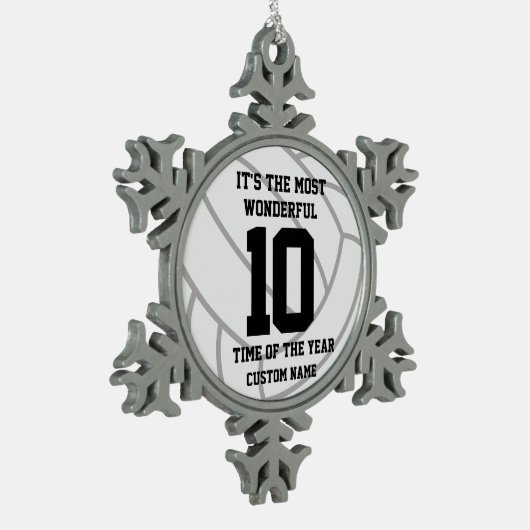 Creëer uw eigen aangepaste naam volleybal tin sneeuwvlok ornament (Links)