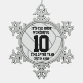 Creëer uw eigen aangepaste naam volleybal tin sneeuwvlok ornament (Voorkant)