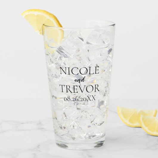 Creëer Uw Eigen - Aangepaste Namen Bruid & Groom Glas (Voorkant ijs)