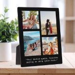 Creëer Uw eigen aangepaste offerte 4 Fotocollage Fotoplaat<br><div class="desc">Creëer uw eigen aangepaste offerte en fotocollage plaquette home decor Kenmerken minimalistische typemachine typografie en gepersonaliseerde afbeelding collage van 4 foto's.</div>
