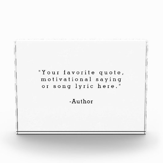 Creëer uw eigen aangepaste offerte acryl blok (Voorkant)