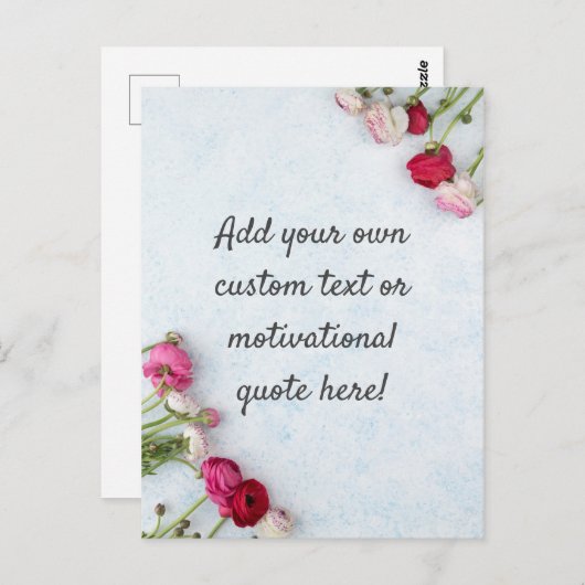 Creëer Uw eigen aangepaste offerte - Floral Briefkaart (Voorkant / Achterkant)