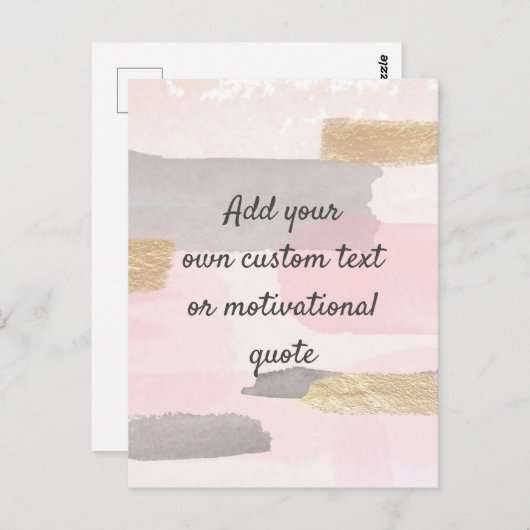 Creëer Uw eigen aangepaste offerte - Roze goud Briefkaart (Voorkant / Achterkant)