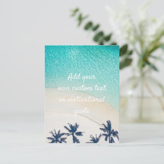 Creëer uw eigen aangepaste offerte - strand briefkaart (Staand voorkant)