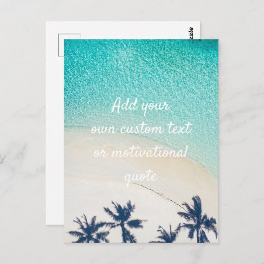 Creëer uw eigen aangepaste offerte - strand briefkaart (Voorkant / Achterkant)